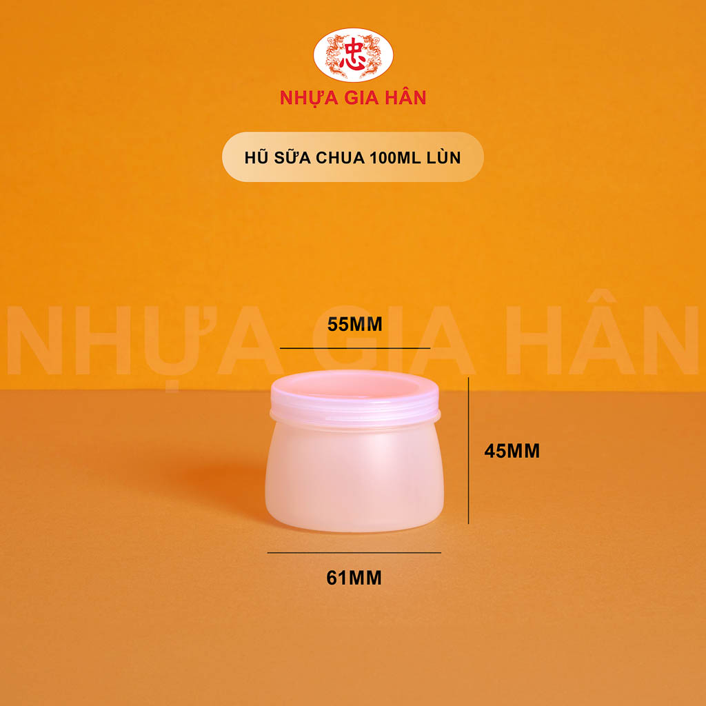 HŨ SỮA CHUA NHỰA HDPE 100ML LÙN HŨ SỮA CHUA NHỰA HDPE 100ML LÙN - Ảnh 1